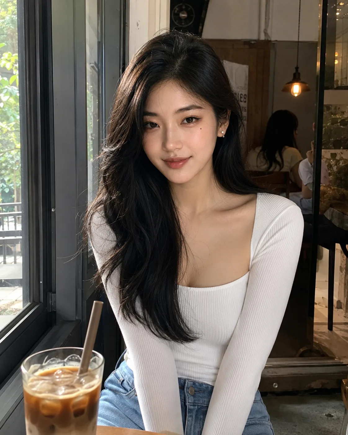 咖啡馆窗边生活素材